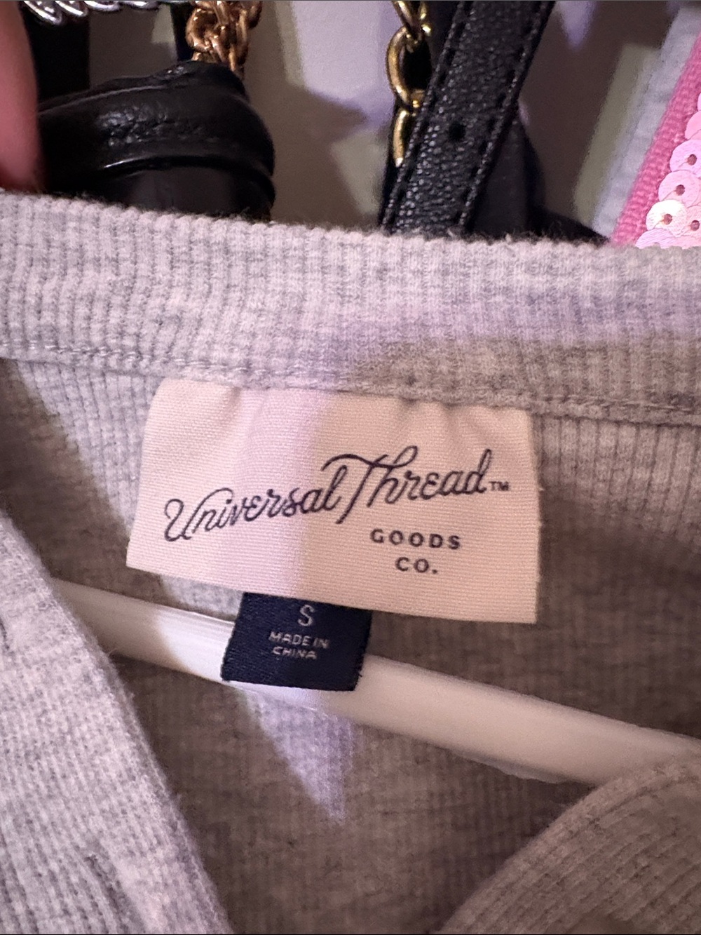 Universal Thread Light Heather Gray Ribbed Button-Front Top - Picture 2 of 2